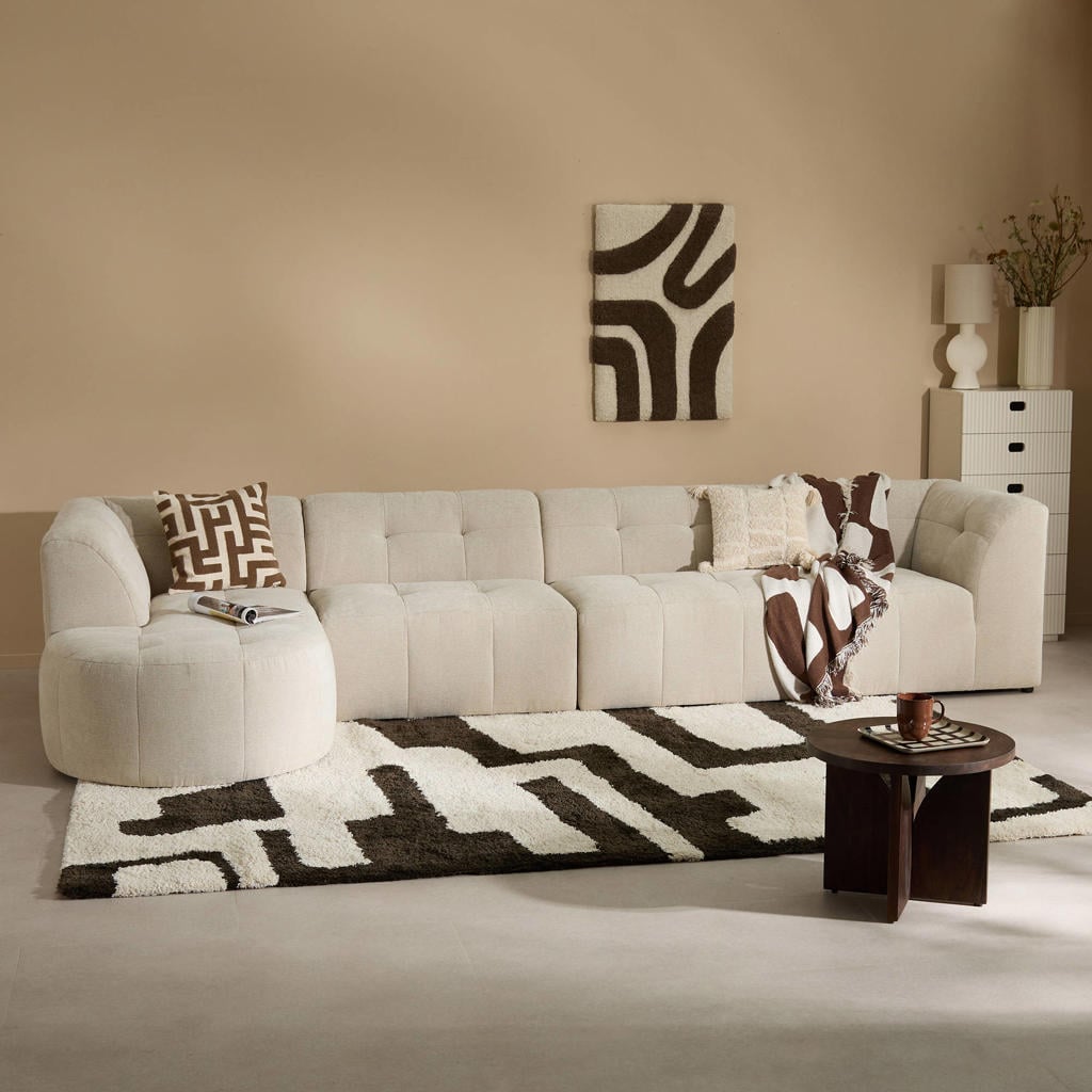 NOUS Living hoekbank Aura met ronde hoek - beige