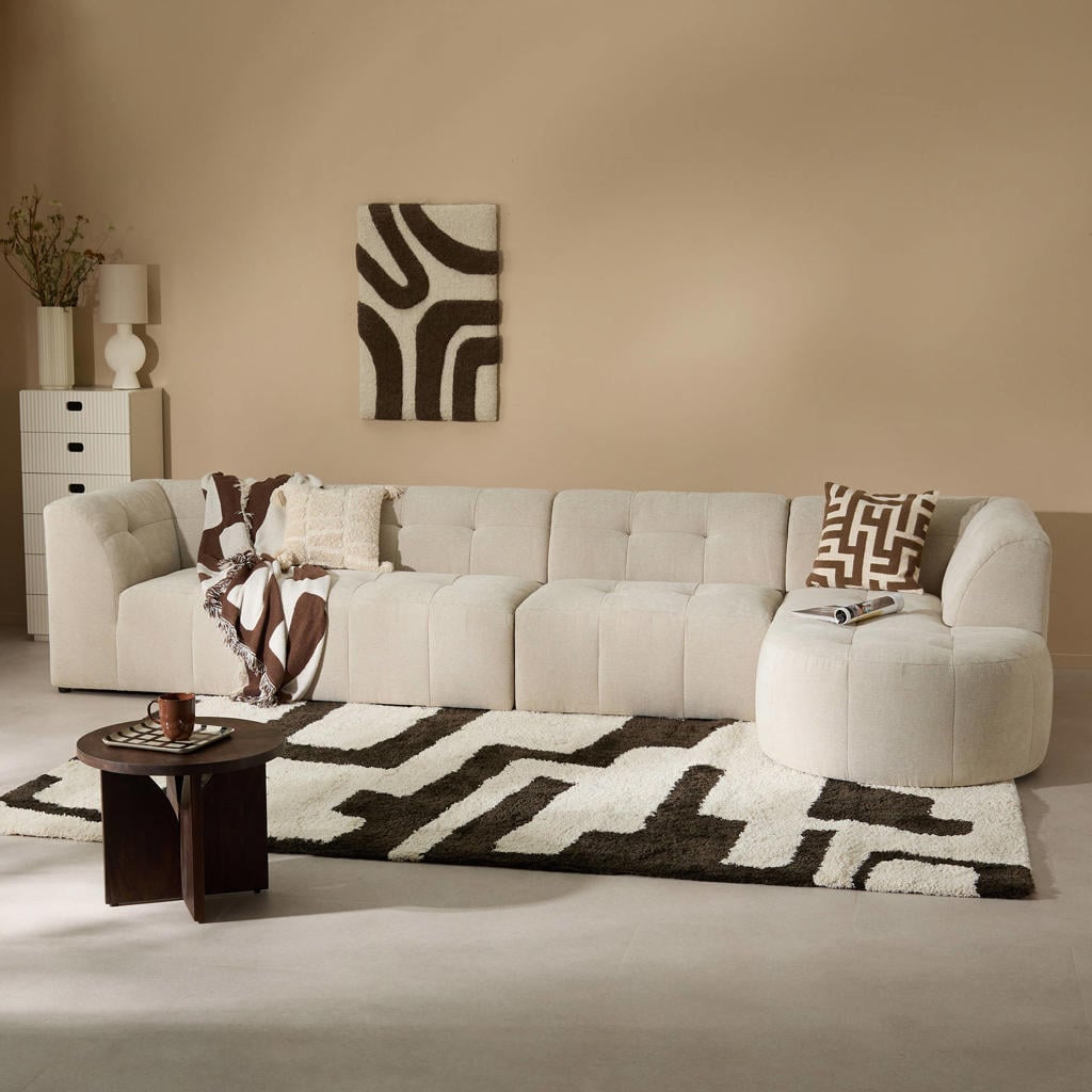 NOUS Living hoekbank Aura met ronde hoek - beige