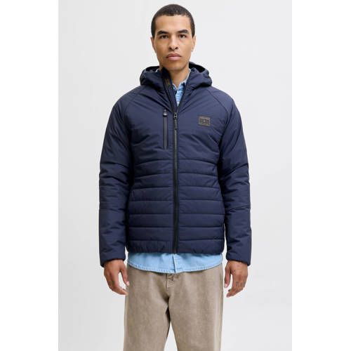 JACK & JONES gewatteerde jas donkerblauw afbeelding