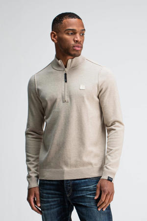 trui met wol fijn gebreid beige