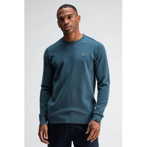 Butcher of Blue trui met wol fijn gebreid blauw afbeelding