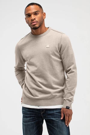 trui met wol fijn gebreid beige