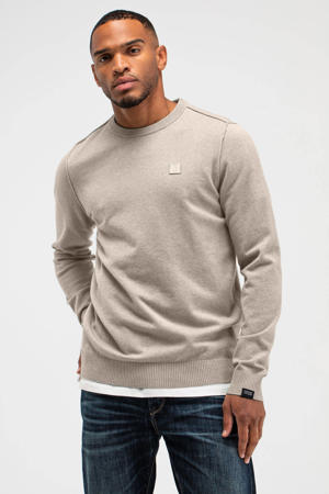 trui met wol fijn gebreid beige