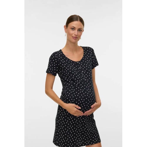MAMALICIOUS zwangerschaps- en voedingsnachthemd MLMIRA zwart afbeelding