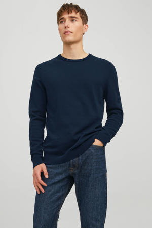 pullover fijn gebreid donkerblauw