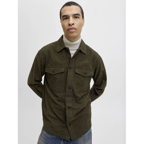 JACK & JONES ESSENTIALS overshirt donkergroen afbeelding