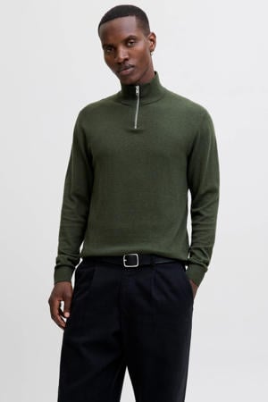 pullover fijn gebreid donkergroen