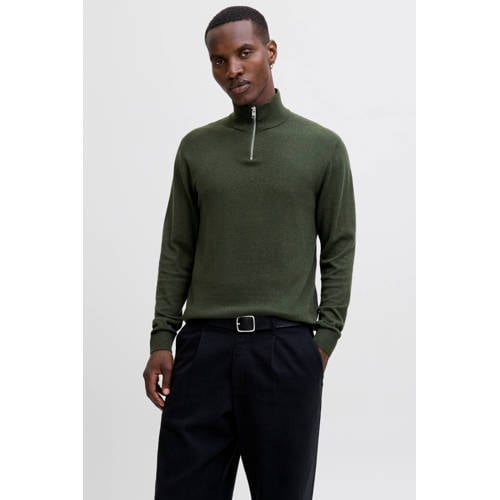 JACK & JONES ESSENTIALS pullover fijn gebreid donkergroen afbeelding
