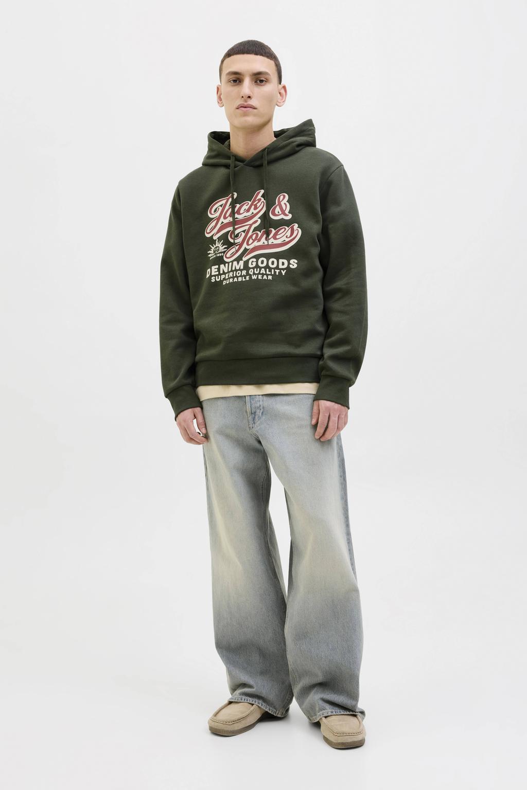 JACK & JONES ESSENTIALS hoodie donkergroen