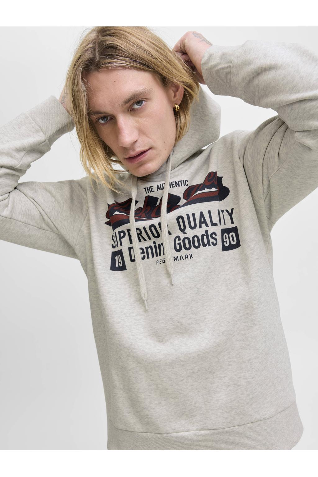 JACK & JONES ESSENTIALS hoodie lichtgrijs