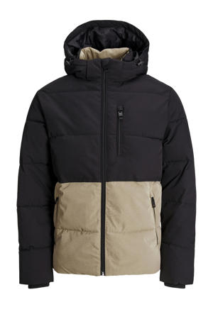 winterjas beige/zwart