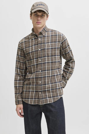 regular casual overhemd bruin