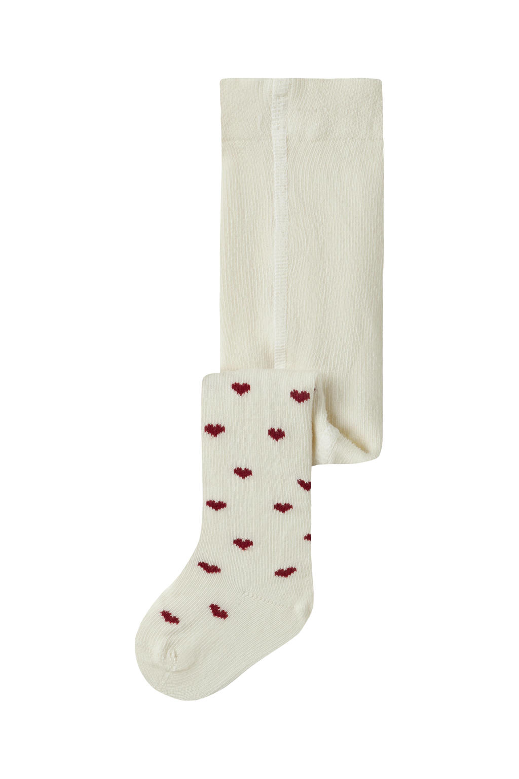 LIL' ATELIER BABY maillot met hartjesprint ecru/rood
