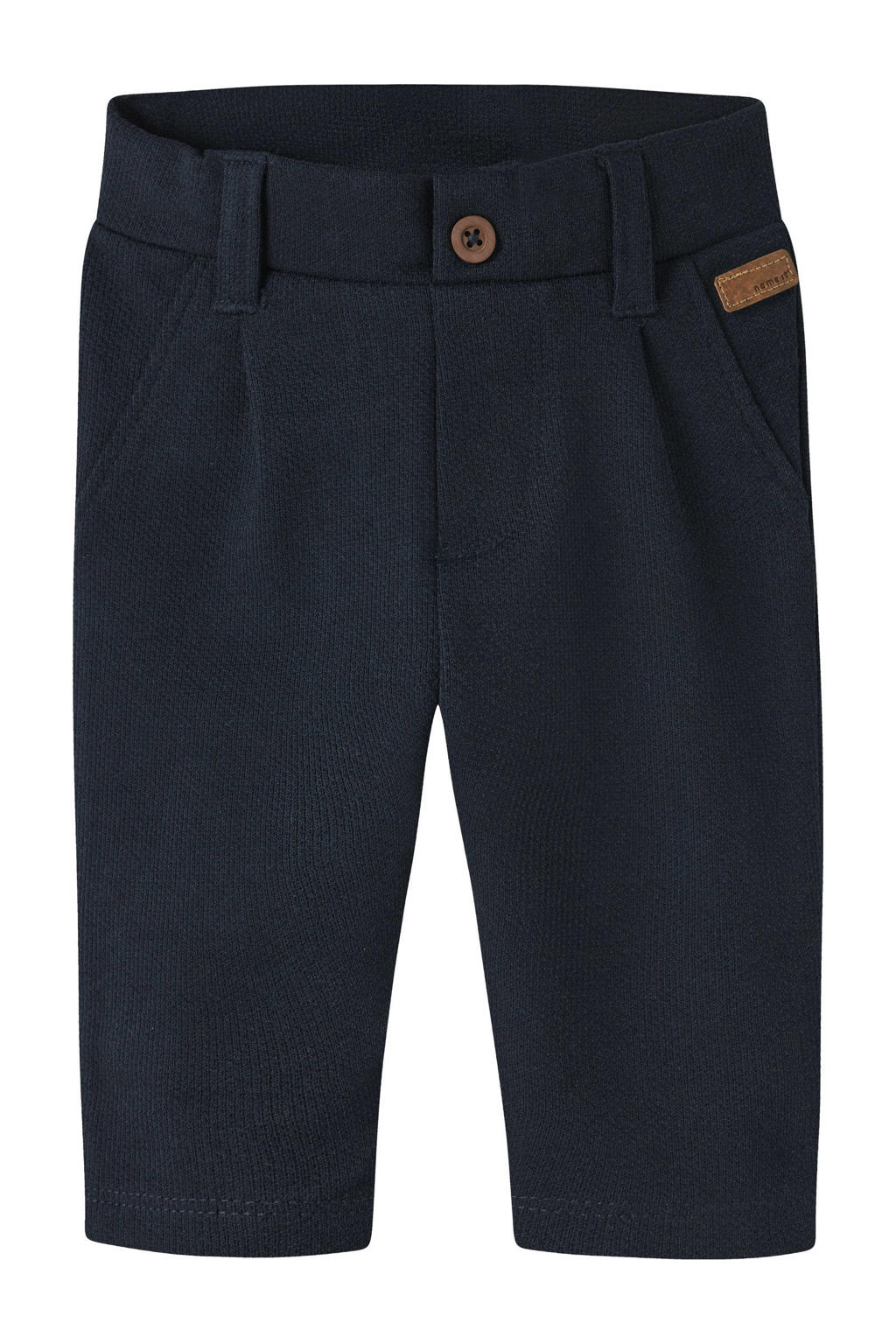 Zwarte jongens NAME IT BABY straight casual broek van katoen met regular waist, rits- en knoopsluiting en effen