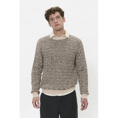 Matinique trui met ingebreid patroon beige afbeelding