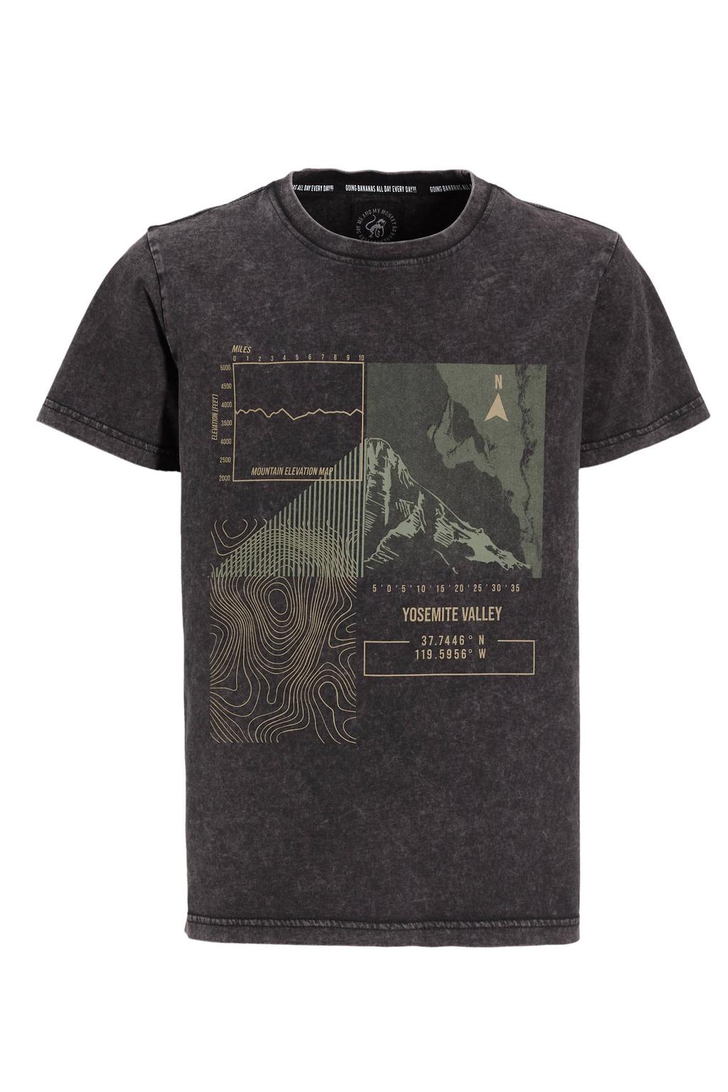 Zwarte jongens Me & My Monkey T-shirt van katoen met printopdruk, korte mouwen en ronde hals