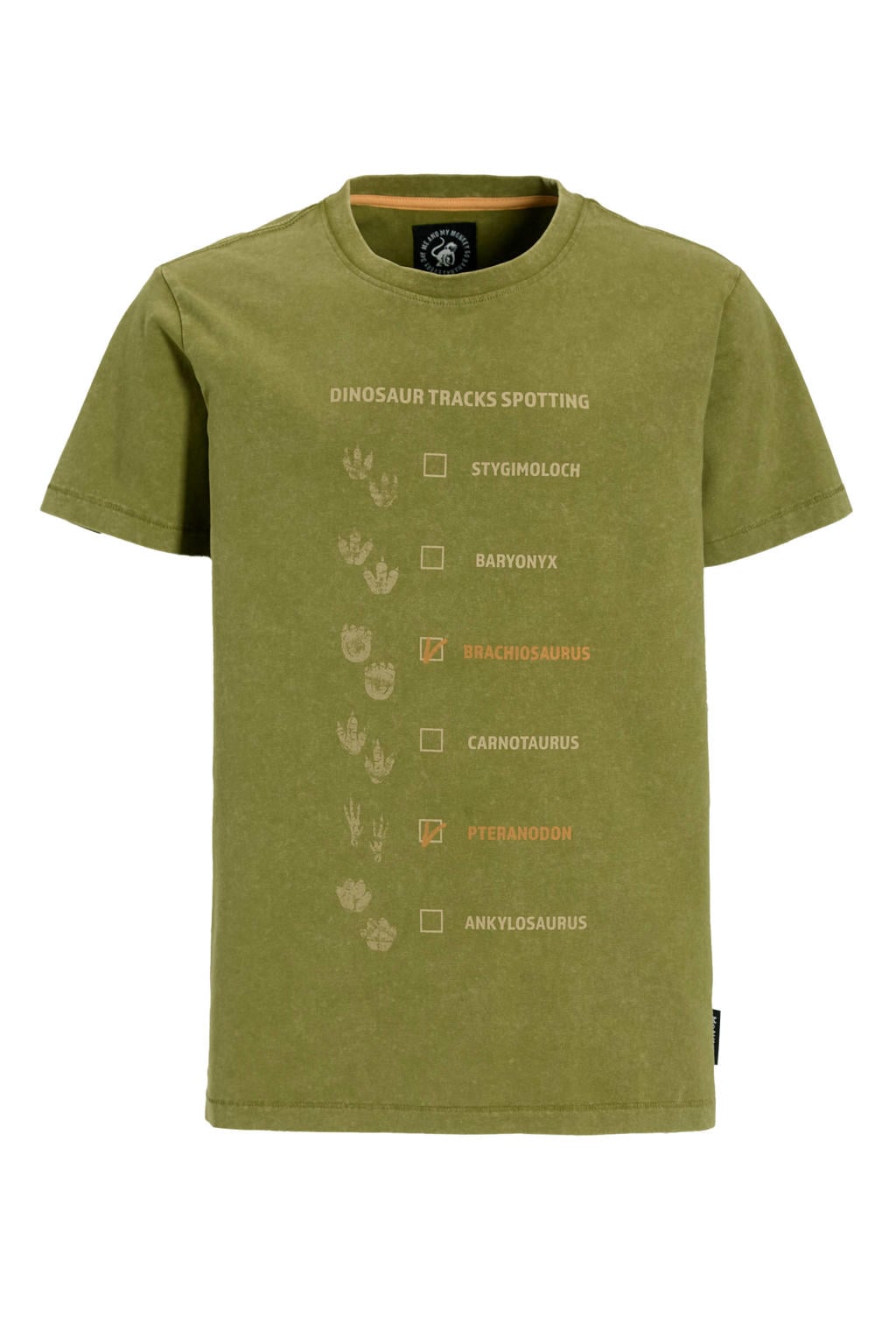 Groene jongens Me & My Monkey T-shirt van katoen met printopdruk, korte mouwen en ronde hals
