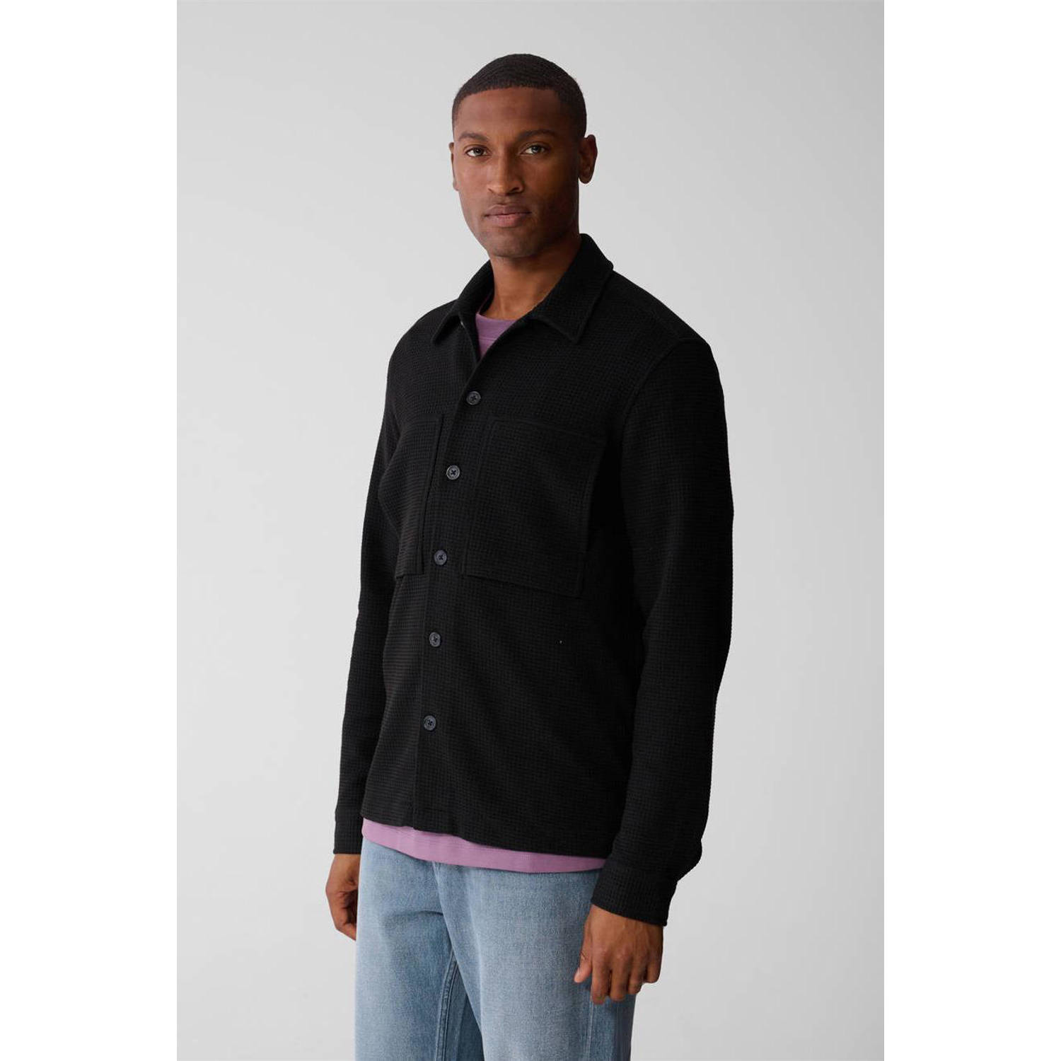 Shoeby overshirt met textuur zwart