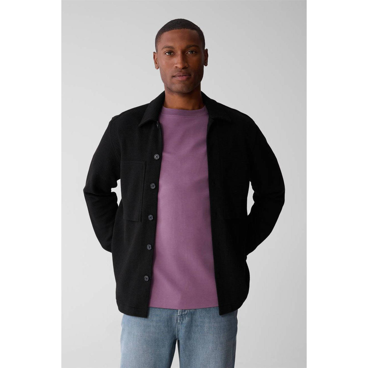 Shoeby overshirt met textuur zwart