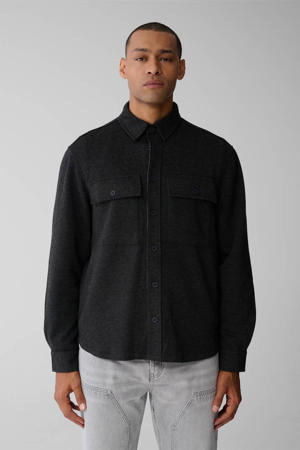 overshirt met wol grijs
