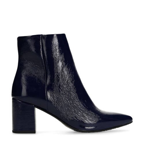 Manfield lakleren enkellaarzen blauw afbeelding