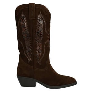 suède cowboylaarzen donkerbruin