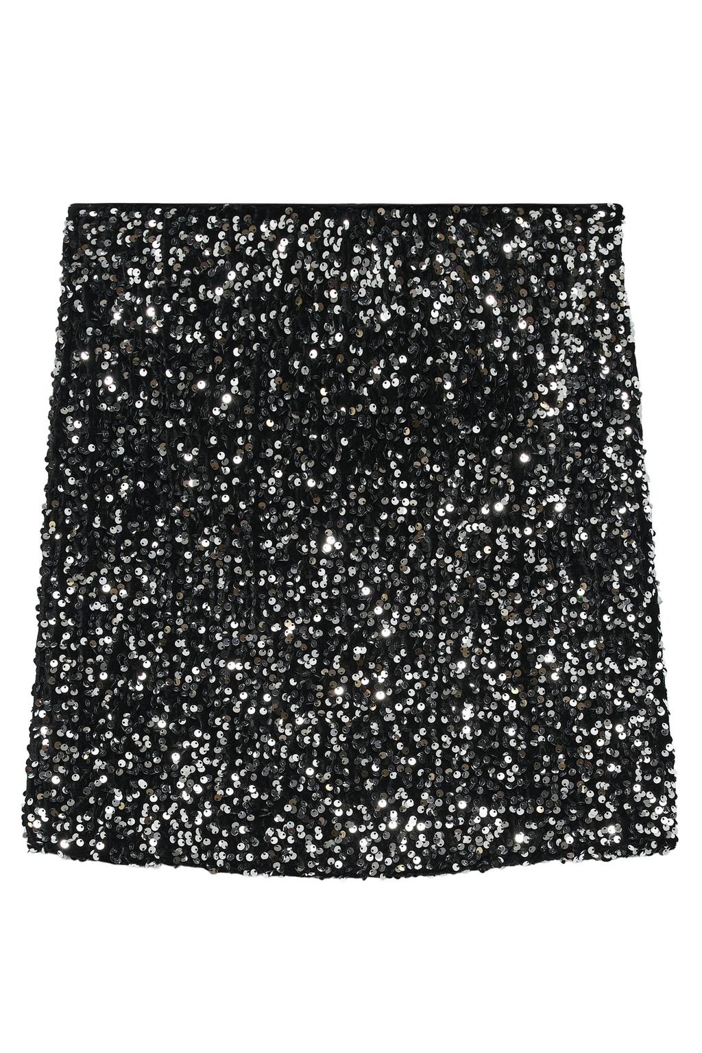 Zwart en zilverkleurige dames VERO MODA MATERNITY zwangerschaps korte rok van polyester met regular waist en ritssluiting
