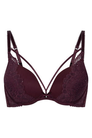 voorgevormde push-up bh donkerrood