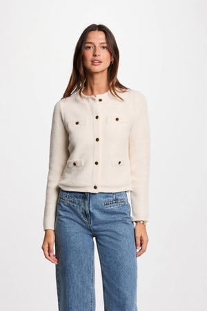gebreid vest met wol ecru