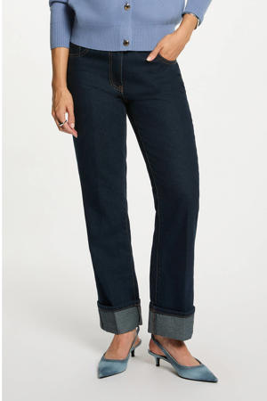 straight leg jeans dark blue denim