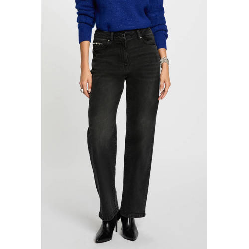 Morgan high waist straight leg jeans grey denim afbeelding