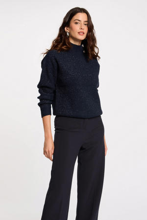 trui rib gebreid marineblauw