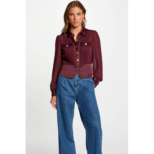 Morgan satijnen blouse donkerrood afbeelding