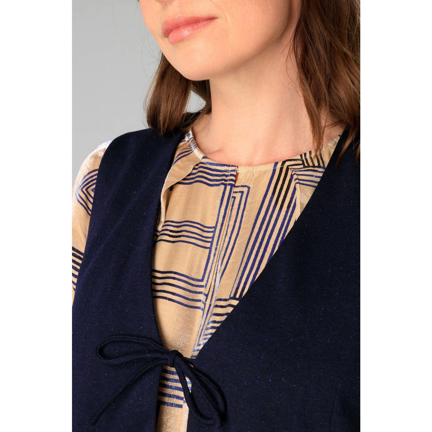 Yest gilet donkerblauw met lurex