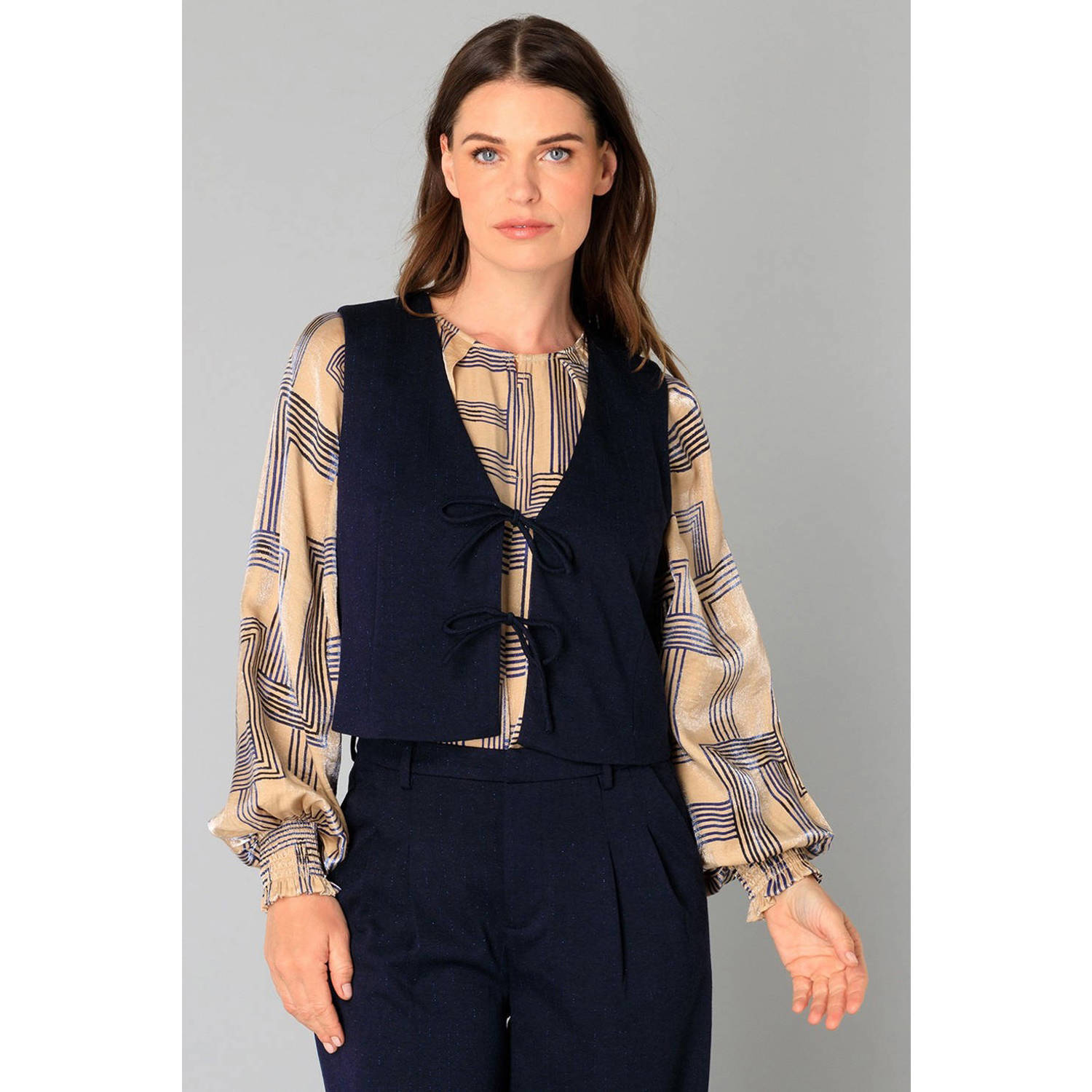 Yest gilet donkerblauw met lurex