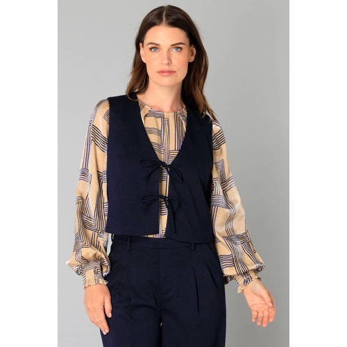 Yest gilet donkerblauw met lurex afbeelding