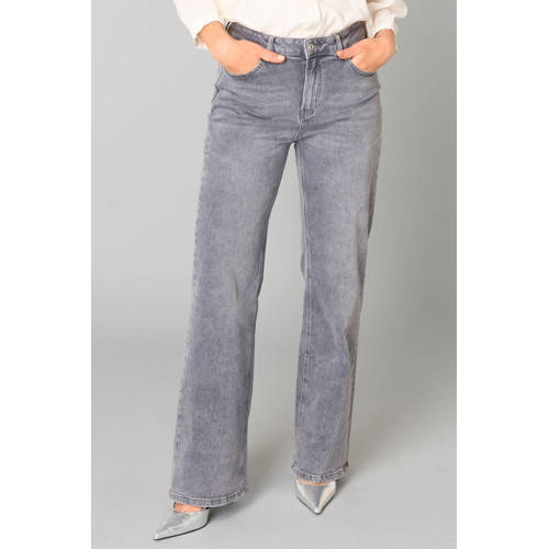 Yest high waist wide leg jeans grey denim afbeelding