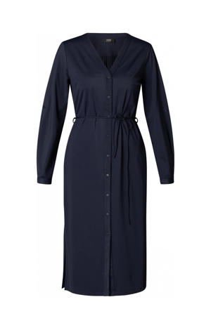 travelstof blousejurk donkerblauw