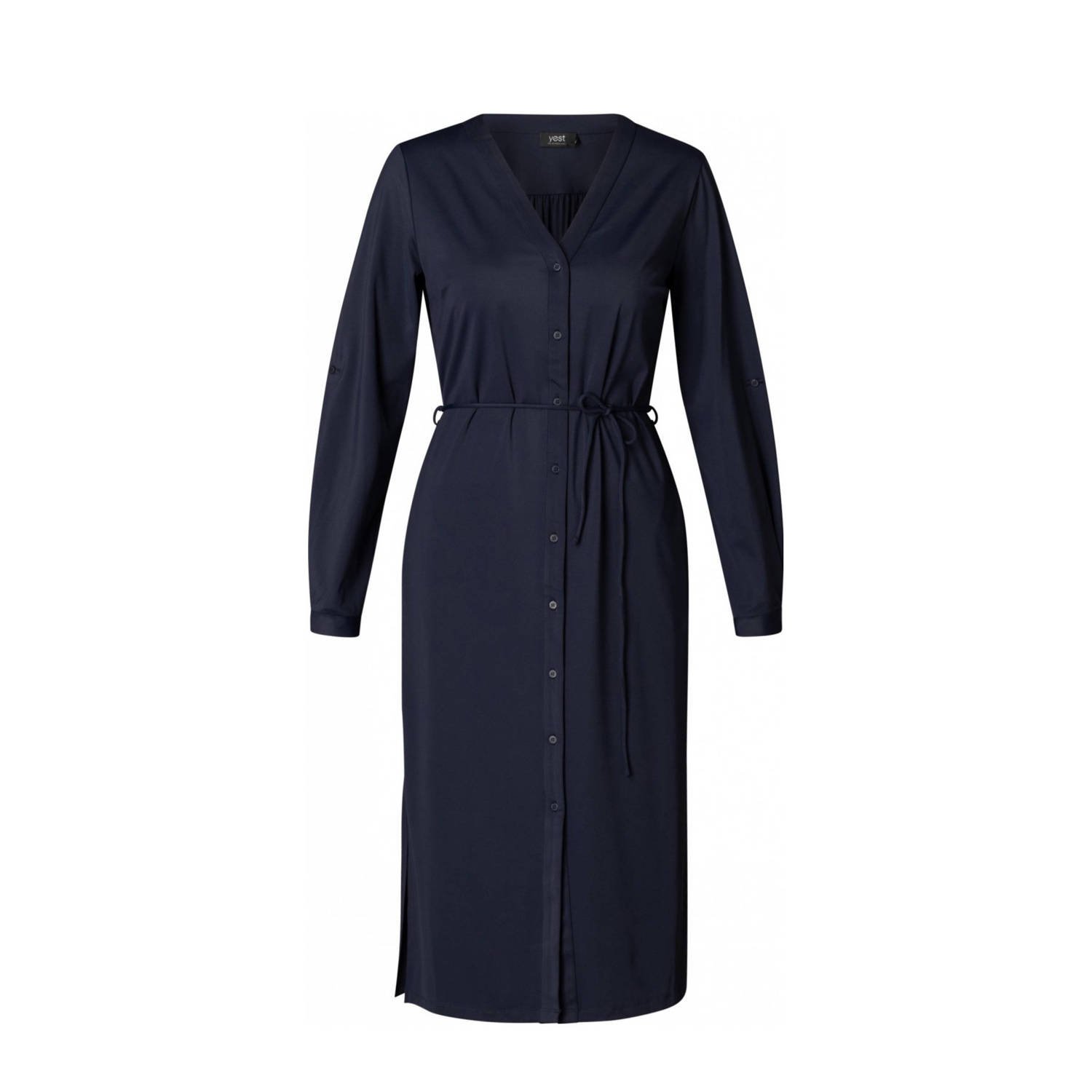 Yest travelstof blousejurk donkerblauw