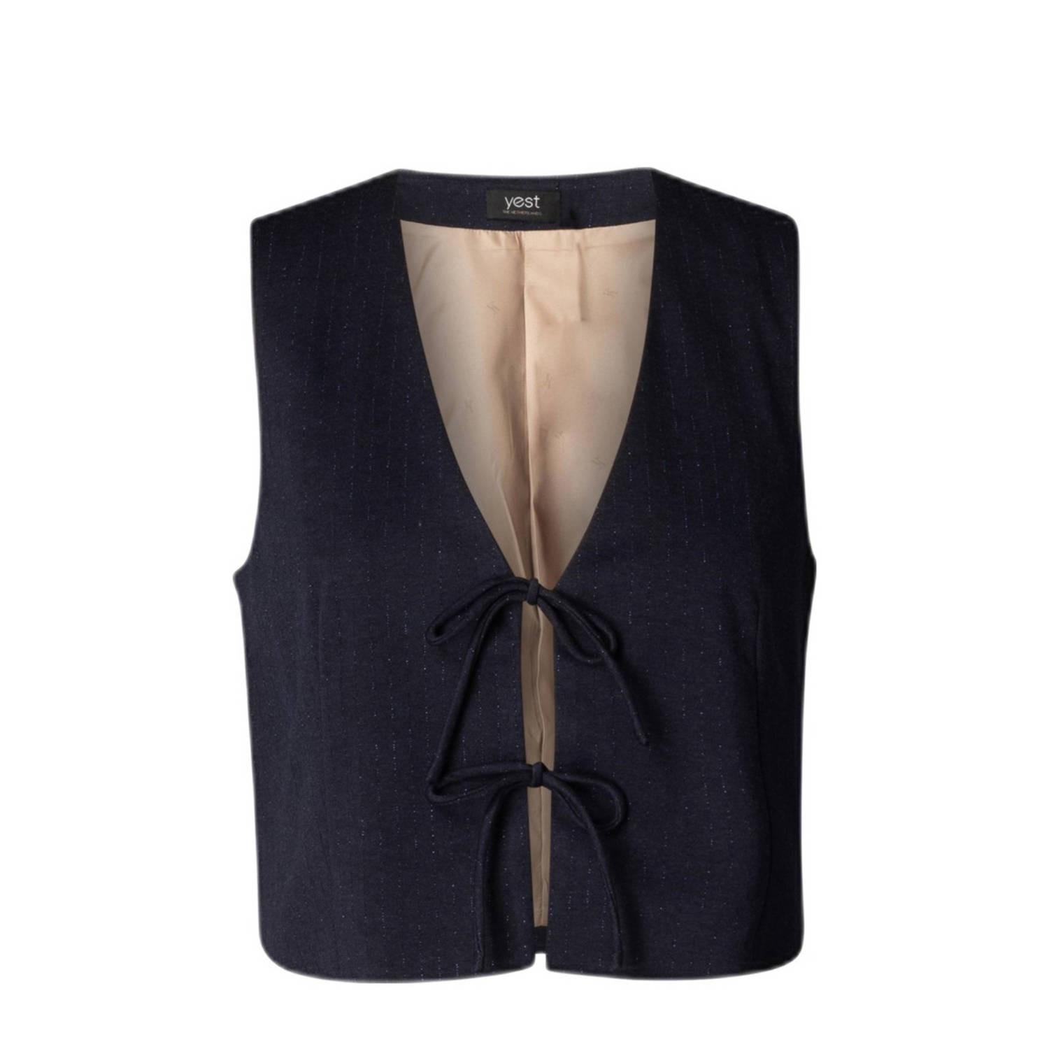 Yest Curve gilet donkerblauw met lurex