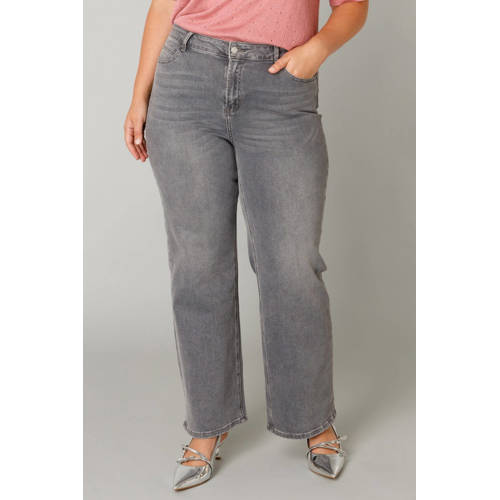 Yest Curve high waist wide leg jeans grey denim afbeelding