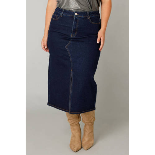 Yest Curve denim spijkerrok dark blue denim afbeelding