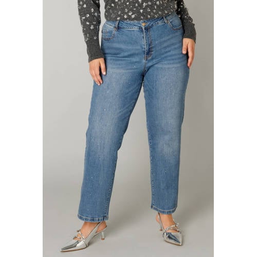 Yest Curve straight leg jeans medium blue denim afbeelding