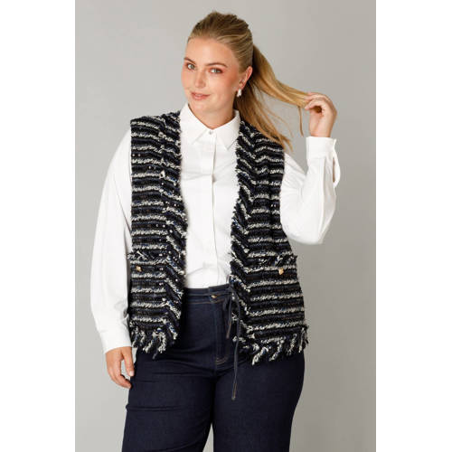 Yest Curve bouclé gilet donkerblauw afbeelding