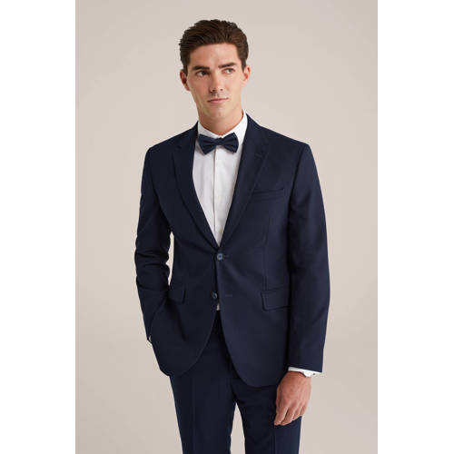 WE Fashion vlinderdas met stippen donkerblauw afbeelding