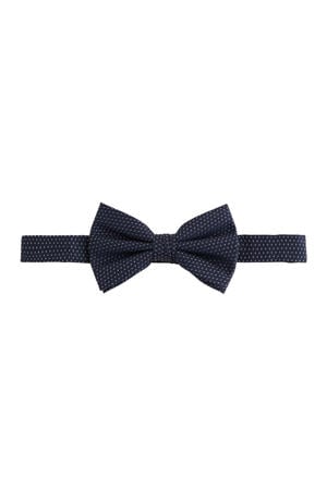 vlinderdas met stippen donkerblauw