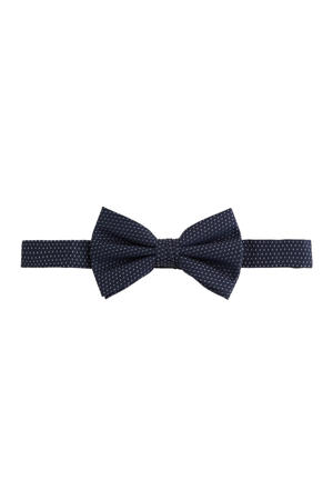 vlinderdas met stippen donkerblauw