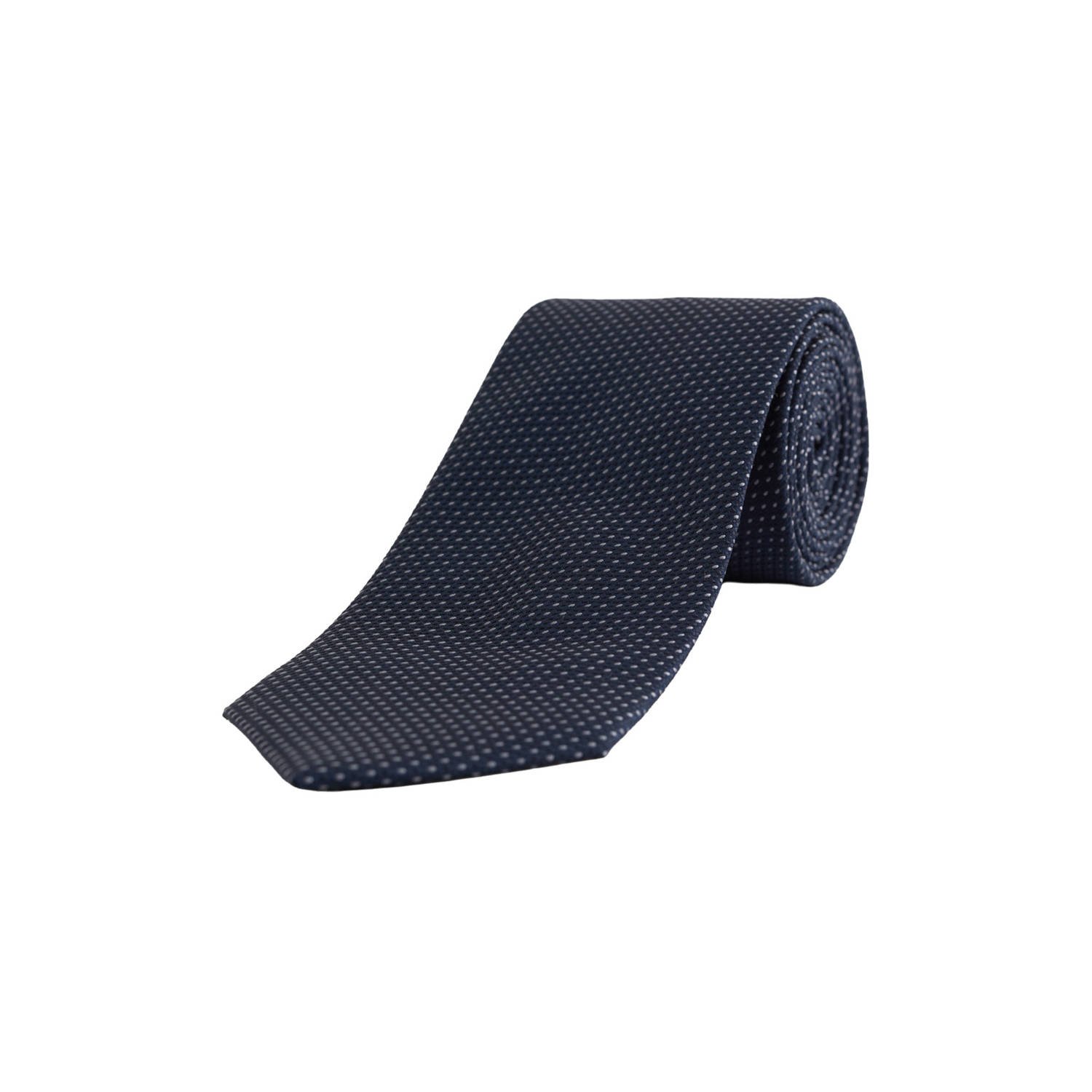 WE Fashion stropdas met stippen donkerblauw
