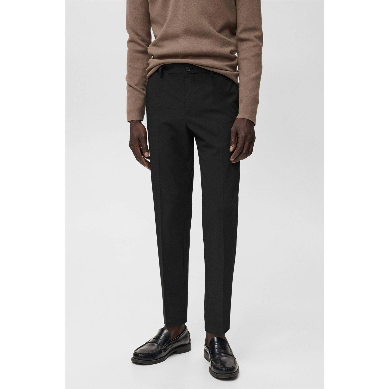 Mango Man slim pantalon zwart