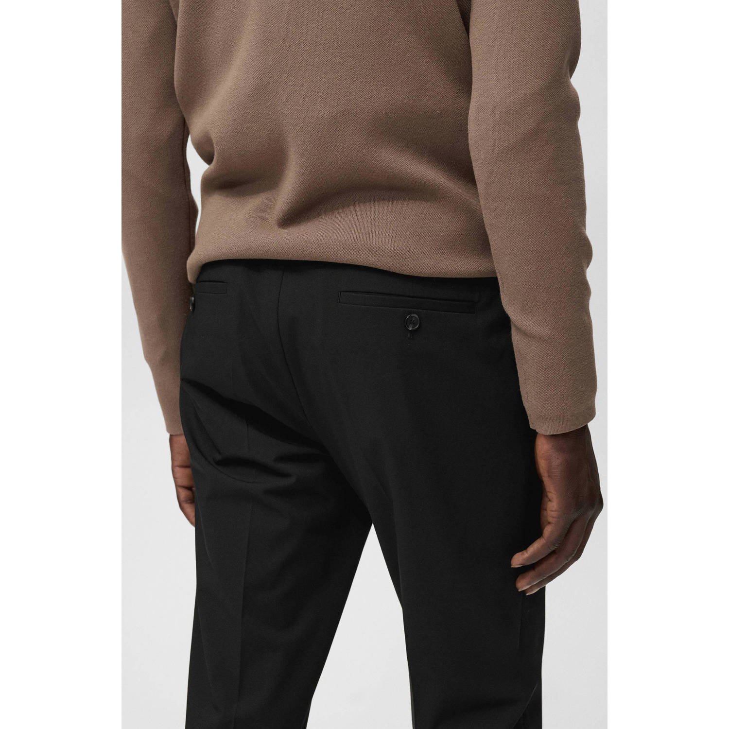 Mango Man slim pantalon zwart